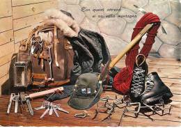 WITH THESE TOOLS YOU MUST BE ON THE MOUNTAIN;CON QUESTI ATTREZZI SI VA SULLA MONTAGNA,VINTAGE POSTCARD FOR CLIMBERS - Escalade