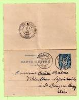 CARTE LETTRE Yvert  Date 833 - Kartenbriefe