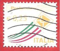ITALIA REPUBBLICA USATO  - 2013 - Posta Italiana - Serie Ordinaria - € 0,25 - 2011-20: Oblitérés
