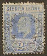 SIERRA LEONE 1907 2 1/2d KEVII SG 103 U YJ245 - Sierra Leone (...-1960)