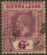 SIERRA LEONE 1912 6d KGV SG 119 U YJ312 - Sierra Leone (...-1960)