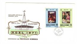 Premier Jour D´ Emission, FDC: Nouvelles Hebrides, Port Vila, Condominium Eglise Interconfessionnelle Noel 1971 23-11-71 - FDC