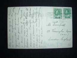 CP POUR FRANCE TP 1C X2 OBL.MEC. OCT 9 1919 VANCOUVER - Covers & Documents