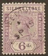 SIERRA LEONE 1896 6d QV SG 49 U YJ234 - Sierra Leone (...-1960)