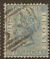 SIERRA LEONE 1876 4d Blue QV SG 21 U YJ214 - Sierra Leone (...-1960)