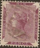 SIERRA LEONE 1885 6d Brown-purple QV SG 36 U YJ155 - Sierra Leone (...-1960)