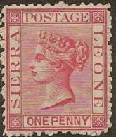 SIERRA LEONE 1872 1d Rose-red QV SG 7 HM YJ157 - Sierra Leone (...-1960)