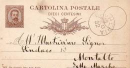 1882  CARTOLINA CON ANNULLO BAGHERIA PALERMO - Interi Postali