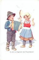 Kinder, Junge Mit Akkordeon, Sign. Karl Feiertag, 1912 - Feiertag, Karl