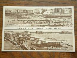 Greetings From WORTHING Anno 19?? ( Zie Foto Details ) !! - Worthing