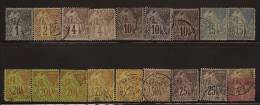 FRENCH COLONIES 1881 19 Stamps SG 45-58 U CP51 - Other & Unclassified