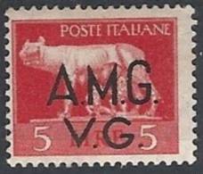 1945-47 TRIESTE AMG VG IMPERIALE 5 LIRE MH * - RR11497 - Mint/hinged