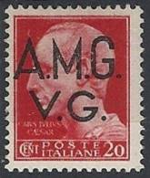 1945-47 TRIESTE AMG VG IMPERIALE 20 CENT FILIGRANA RUOTA MH * - RR11497 - Mint/hinged