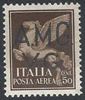 1945-47 TRIESTE AMG VG POSTA AEREA 50 CENT MH * - RR11499 - Neufs