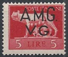 1945-47 TRIESTE AMG VG IMPERIALE 5 LIRE MNH ** - RR11501 - Mint/hinged