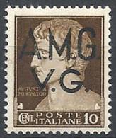 1945-47 TRIESTE AMG VG IMPERIALE 10 CENT FILIGRANA CORONA MNH ** - RR11501 - Mint/hinged