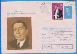 NICOLAE TITULESCU POLITICIAN FREEMASONERY FRANC - MACONNERIE ROMANIA POSTAL STATIONERY COVER 1991 - Freimaurerei