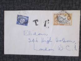 GB POSTAGE DUE ON NIGERIA COVER - Strafportzegels