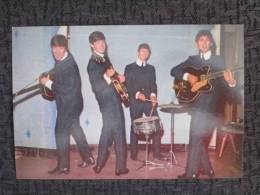 THE BEATLES EARLY POSTCARD WITH MUSICAL INSTRUMENTS - Singers