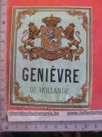 1 étiquette  XIX Ième  Litho -  GENIEVRE DE HOLLANDE N° 121  N° 119 _ IMPRIMERIE VICTOR PALYART Genever Jenever Genièvre - Leones