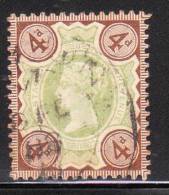 Great Britain 1887-92 Queen Victoria Jubilee Issue 4p Used - Used Stamps