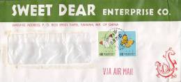 Taiwan Airmail Par Avion SWEET DEAR ENTERPRISE Co., TAIPEI 1977 Cover To United States Butterfly Schmetterling Papillon - Brieven En Documenten