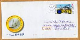 Enveloppe Entier Postal EUR Euro Verviers Bruxelles - Enveloppes
