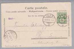 Heimat BE Spiez 1903-09-06 Langstempel Bahnwagen Auf AK - Storia Postale