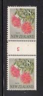 New Zealand MH Scott #341 8p Rata Counter Coil '3' In Red Bottom Stamp Has White Flaw In Green Leaf Variety - Neufs