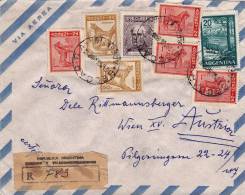 Set Of 2 Air Mail Registered Certificada Letter BUENOS AIRES To VIENNA AUSTRIA About 1980???  (879) - Briefe U. Dokumente