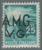 Venezia Giulia - Amministrazione Anglo-Americana - 25 C. (soprastampa Spostata A Sinistra) Serie Democratica - 1945/47 - Nuovi