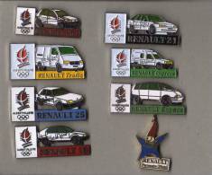 LOT DE  7 PIN'S Véhicules Renault Alberville 92 Diverses.+ Sigle Mascotte JO. - Renault