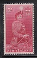 New Zealand MH Scott #300 5sh Queen Elizabeth II On Horseback - Unused Stamps