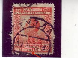 KING ALEXANDER-20 D-ERROR-POSTMARK-TUZLA-SHS-BOSNIA AND HERZEGOVINA-YUGOSLAVIA-1924 - Usados