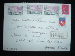 LR TP ST NICOLAS 2,00F X3 +BEQUET 0,80F+ST LO 0,20F OBL. 19-8-1975 FOS SUR MER REPUBLIQUE (13 BOUCHES DU RHONE) + GRIFFE - Briefe U. Dokumente