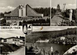 AK Oberhof, Interhotel Panorama, Schanzenbaude, Schanze Am Rennsteig, Gel, 1974 - Oberhof