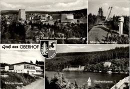 AK Oberhof, Interhotel Panorama, Schanzenbaude, Schanze Am Rennsteig, Gel, 1980 - Oberhof