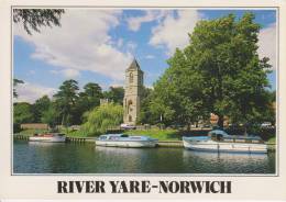 INGHILTERRA--NORFOLK--NORWICH--THE RIVER YARE AND PARISH CHURCH AT THORPE--BOATS--FG--WRITTEN - Norwich