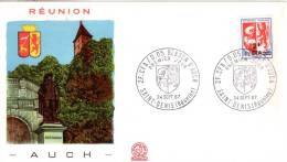 Enveloppe  FDC   1er  Jour   REUNION   Blason  D' AUCH   1967 - Otros & Sin Clasificación