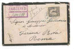 $3-2829 USA 1924 REGISTERED Cover TO Italy FERMO POSTA ROMA - Covers & Documents