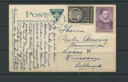 Netherlands 1933 Postal Card   To Estonia Kuressaare  Thurmond - Cartas & Documentos