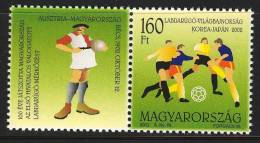 HUNGARY - 2002. World Cup Soccer Championships / Japan And Korea Stamp With Label MNH!!  Mi 4733. - Ungebraucht