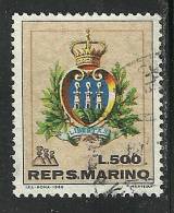 SAN MARINO 1968 Wappe Coat Of Arms 500 Lire O - Oblitérés