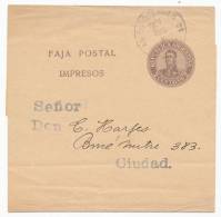 ARGENTINA POSTAL STATIONERY NEWSPAPER WRAPPER # F50 VARIETY (1907) - Entiers Postaux