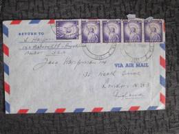 USA AIRMAIL COVER 1957 TO UK - 2c. 1941-1960 Covers