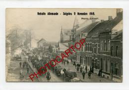 Retraite Allemande-Nov.1918-Attelages-Convoi-Animation-CARTE PHOTO-SOIGNIES-GUERRE 14-18-1WK-BELGIQUE-BELGIEN- - Soignies