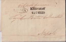 ITALIE:NAPOLI.1856:lettre Envoyée Avec Cachet FRANCA.MESA 41856.11 CENN°+ Texte En Italien. - Napels