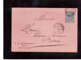 DE468   -  OLANDA STORIA POSTALE  -    BRIEFKAART   ROTTERDAM/BARI   3.11.1894 - Lettres & Documents
