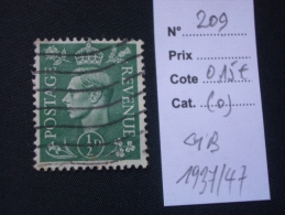 GRANDE-BRETAGNE  ( O )  De  1937 / 1947  "   GEORGES  VI  "   N° 209     1 Val - Unused Stamps