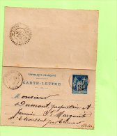 Sage 15 C  CARTE-LETTRE - Yvert 90 - Cartes-lettres